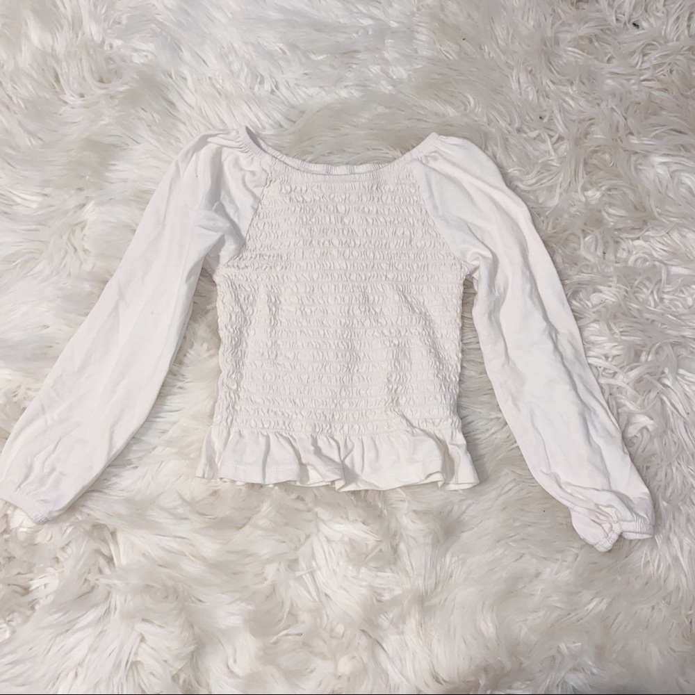 Girl’s White Ruffle Top - Picture 3 of 3